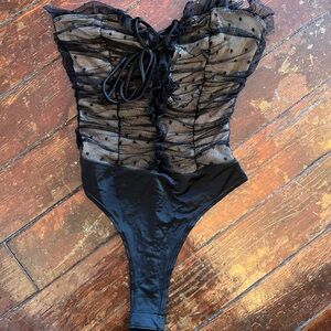 Fashion Nova Black Sheer Lace Slip